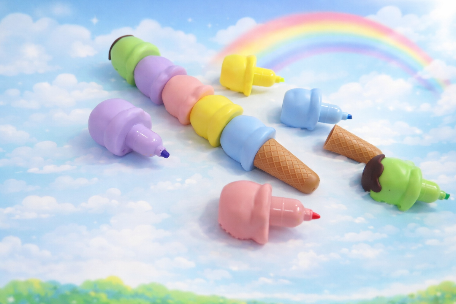 Image of Ice Cream Cone Shape Highlighter for Kids